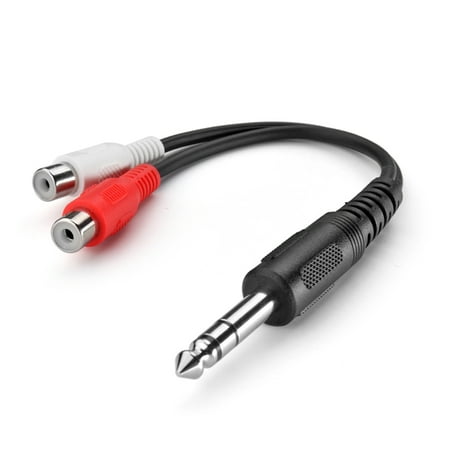 Premium Stereo 1/4 Inch Male to Dual RCA Female Y Cable  