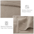 thumbnail image 4 of Exclusivo Mezcla Ultrasonic Twin Quilt Set, 2-Piece Lightweight Bedspreads Modern Striped Coverlet, Taupe, 4 of 7