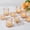Amber, variant on Glasseam Set of 8 Glass Votive Tealight Candle Holder: Small Clear Tea Light Holders Decorative Ribbed Tea Lights Holder for Table Centerpiece Wedding Christmas Dining Room Mantle Decor