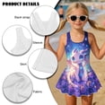 thumbnail image 5 of Uorisanigo Girls Swimsuit One Piece Cute Dragon Modest Beach Swim Dress with Skirt Sleeveless Bathing Suit Swimwear Pool Party, Size 3-4, 5 of 6