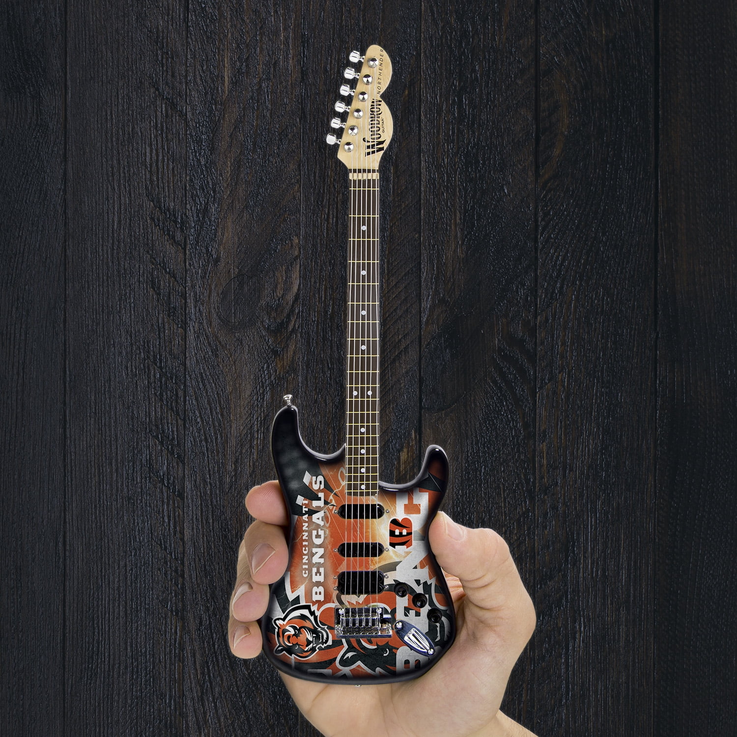Sports Vault GMNFL07 Cincinnati Bengals Mini Guitar