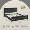 thumbnail image 3 of SinCido King Size Bed Frame Wooden with Headboard Farmhouse Furniture Style, 3 of 7