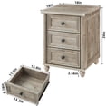 thumbnail image 2 of LELELINKY Grey Oak farmhouse 3 drawer Nightstand Rustic Bedside Table End Tables for Bedroom, Living Room, 2 of 8