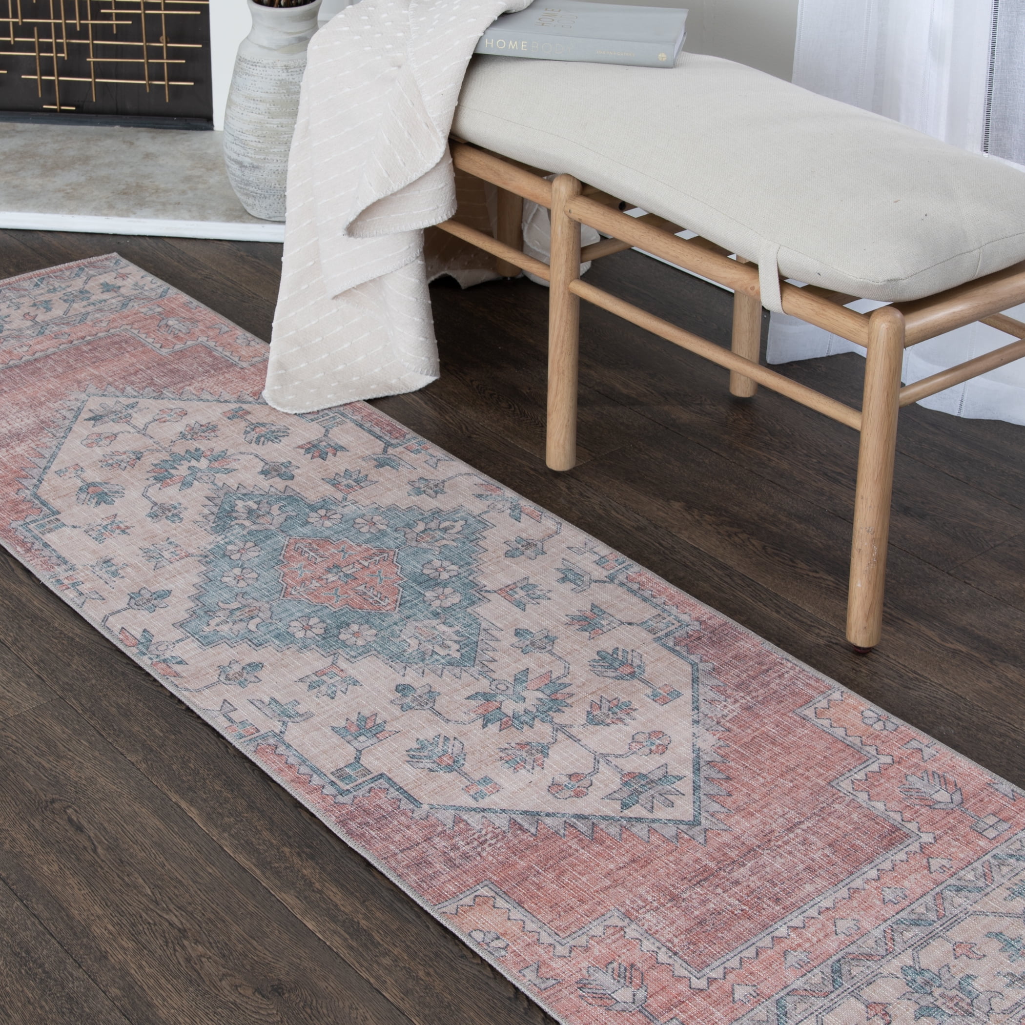 Better Homes & Gardens 2' x 7' Rust Persian Medallion Indoor Runner Rug