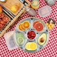 thumbnail image 3 of Divided Serving Tray with Lid - Reusable Veggie Tray with Lid and Dip Snack Platter 6 Compartments 10inch 60oz, 3 of 7
