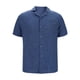 thumbnail image 4 of Playera Elvqul Hombre Mayor Liso Abotonada Solapa Lino Azul Oscuro Manga Corta, 4 of 5