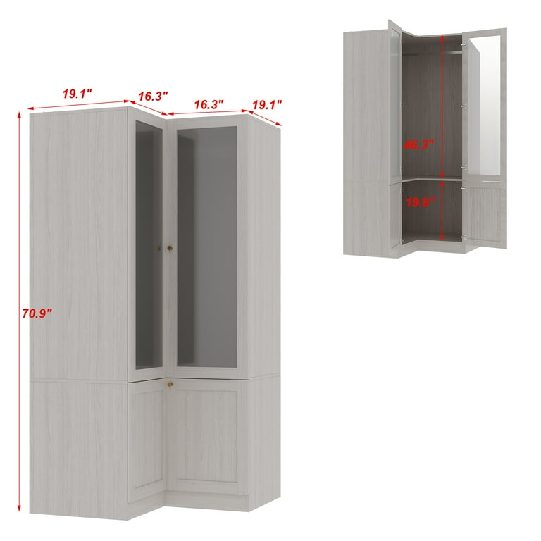 L shaped armoire discount