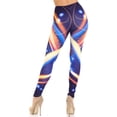 thumbnail image 2 of Creamy Soft Premium Women's Leggings Psychedelic Contour Regular Size, High Rise, Stretchy & Breathable, Comfortable Fit - by USA Fashion, 2 of 2