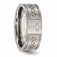 thumbnail image 5 of Titanium Cross Design Flat 8mm Brushed Band Size: 9; for Adults and Teens; for Women and Men, 5 of 7