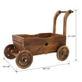 thumbnail image 5 of Barara King Planter Raised Garden Boxes Outdoor, Large Raised Garden Beds,Wooden Wagon Planter Box, Mobile Garden Planter with 4 Wheels, Handle, Drain Hole, Brown, 5 of 13