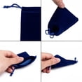 thumbnail image 2 of 50 pc Rectangle Velvet Pouches Gift Bags Dark Blue 9x7cmDIY, 2 of 7