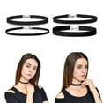 thumbnail image 4 of Set of 4 Stylish Black Choker Necklaces Trendy Clavicular Chain Neck Jewelry, 4 of 11
