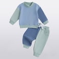 thumbnail image 2 of Zanarzt Baby Boy Clothes Long Sleeve Sweatsuits Tops Pants Set Fall Spring Outfits 2Pcs Toddler Clothing Blue,18-24 Months, 2 of 8
