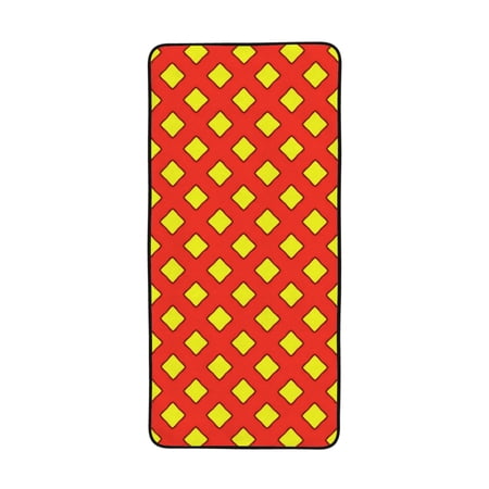 LNWH Bath Towel, Yellow Red Style Pattern Absorbent Coral Fleece Bath Towel for Bathroom, Gym, Beach-27x55in