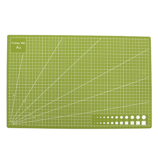 Placa A3 Línea de cuadrícula Estera Papel antideslizante Tablero para manualidades Escuela Hogar Oficina Artesanía Suministros de bricolaje, Verde claro