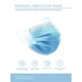 thumbnail image 2 of 50-Pack Box Blue Disposable Face Masks with Earloop, 3 Layers, 2 of 5