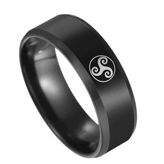 Teen Wolf TV Series Logo Black Stainless Steel Band Ring Size 11