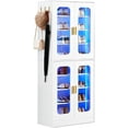 thumbnail image 6 of Homieasy 8-Tier LED Shoe Cabinet with Adjustable Shelves - 67 inch Tall Shoe Racks with Hooks for Entryway, Living Room, 24-32 Pairs,White, 6 of 6