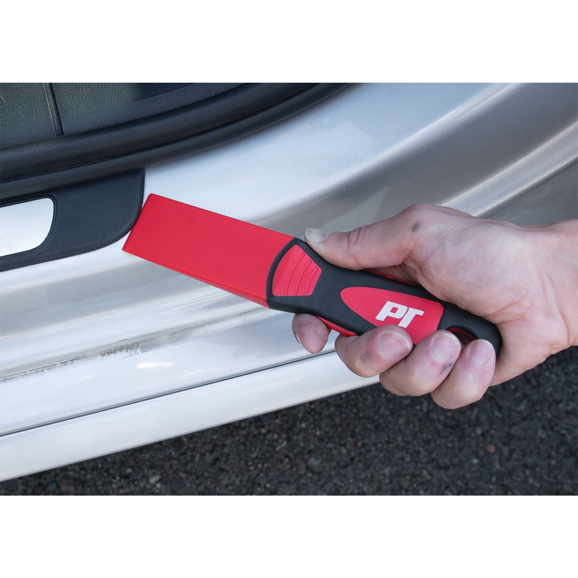 Performance Tool W83301 4-Piece Universal Trim Removal Tool Set, 4 Wedges, PVC and Nylon, For Safely Removing Door Panels, Dashboards, Bezels, and More, Red and Black