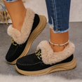 thumbnail image 3 of FRSASU Women's Winter Loafers Dressy Casual Slip On Non Slip Round Toe Fur Lined office Walking Shoes Black, 3 of 7