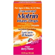 Motrin Concentrated Infants' Drops Pain Reliever/Fever Reducer, Berry Flavor 0.50 oz (Pack of 6)