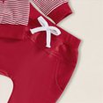 thumbnail image 6 of Xudanell Baby Boy Winter Clothes Toddler Baby Boy Football Outfit Football Embroidery Long Sleeve Crewneck Sweatshirt Pants Set 6 12 18 24 Months 2T 3T, 6 of 7