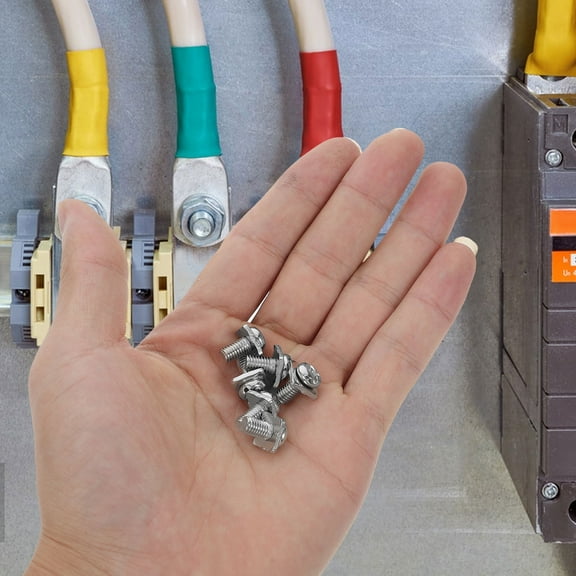 PBPBOX 40 Sets Dryer Terminal Block Screws With Square Washers Made Of Steel For Electrical Applications