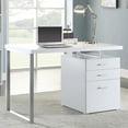thumbnail image 2 of Newboti Furniture White 3-drawer Reversible Office Desk 48302, 2 of 11