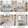 thumbnail image 6 of Blue Ombre Floral Tier Curtains, Spring Elegant Flowers Beige Rustic Light Filtering Kitchen Curtains, 2Pcs Rod Pocket Half Window Treatments Panels for Sink Cafe Cabinet Camper 27.5x36 Inches, 6 of 9