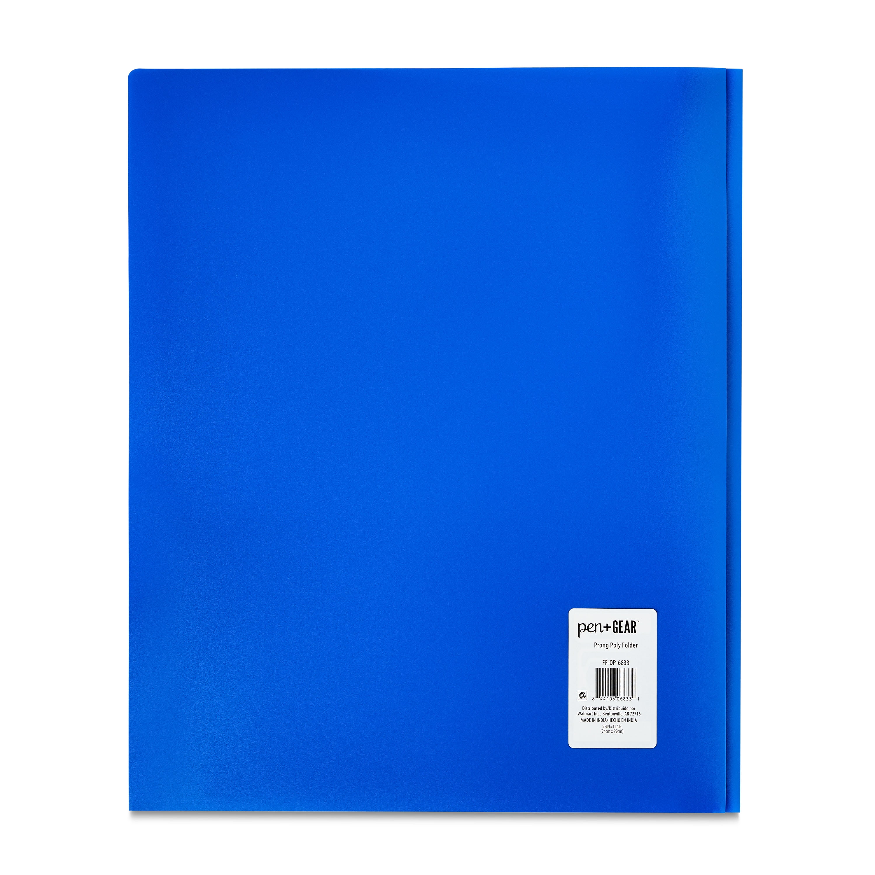 Pen+Gear Blue 3-Prong 2-Pocket Poly Folder