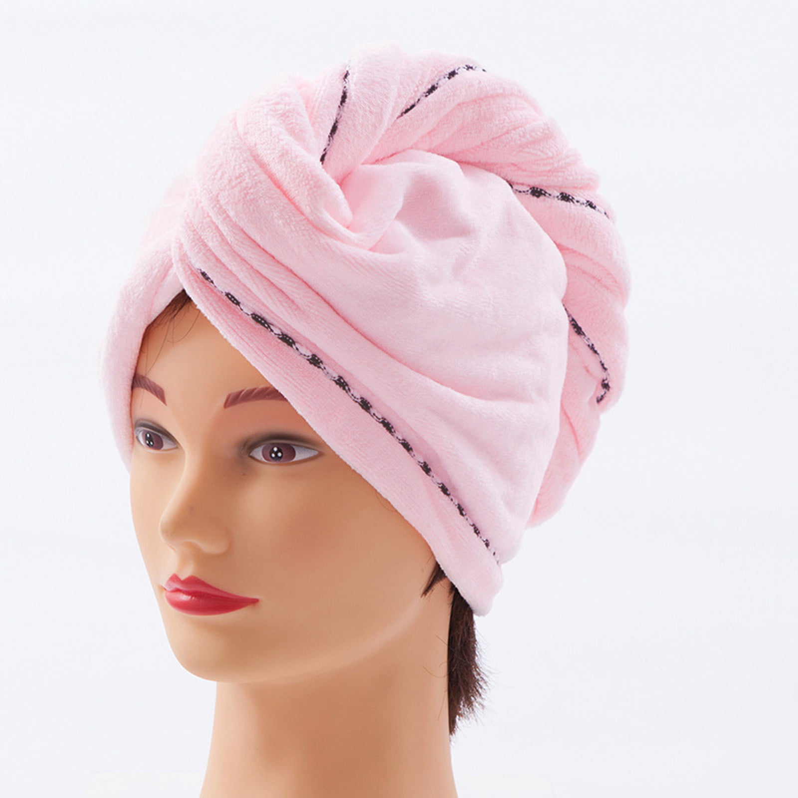 Details about   1 Coral fleece absorbent quick-drying cap absorbent towel wrap turban shower cap 