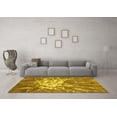 thumbnail image 3 of Ahgly Company Indoor Round Abstract Yellow Contemporary Area Rugs, 5' Round, 3 of 4