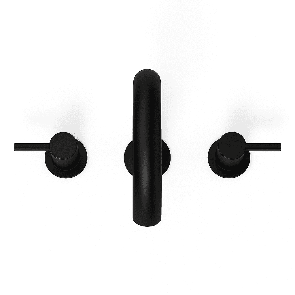 8 Inch Widespread Bathroom Faucet Matte Black 2 Handle 3 Hole with 360 °   Rotating Spout and Pop-Up Drain  LJH
