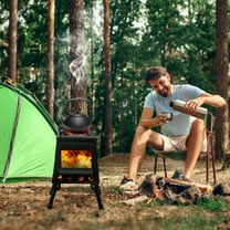 Alloy Steel Portable Wood Burning Camping Stove - Foldable Outdoor Cooking Stove for Camping, Hunting & Picnics