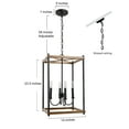 thumbnail image 3 of LNC 4-Light Farmhouse Chandelier for Kitchen Island,Natural Wood & Black, 3 of 8