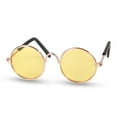 thumbnail image 1 of Graflsoa Stylish Pet Sunglasses for Cats and Dogs - Trendy Yellow Shade, Lightweight Metal Frame, UV Protection Accessory, 1 of 6