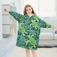thumbnail image 5 of joogoo Wearable Blanket Hoodie for Cute Turtles and Seaweed Flannel Sherpa Pocket 3-14 YR S, 5 of 7