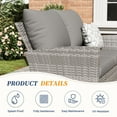thumbnail image 4 of ELPOSUN 8 Piece Outdoor Sectional Conversation Sets , Wicker Patio Furniture Set，Gray PE Rattan Patio Sofa Set for Balcony, Porch, Backyard, Grey, 4 of 7