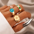 thumbnail image 1 of EGNMCR Rings Vintage Color Dripping Oil Flower Star 4-piece Set towel towel, 1 of 6
