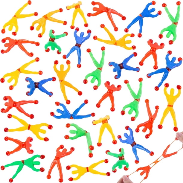 50 escaladores de pared elásticos, juguete adhesivo para escaladores de pared, juego de recuerdos de fiesta para niños, cesta de Pascua, rellenos de huevos para niños