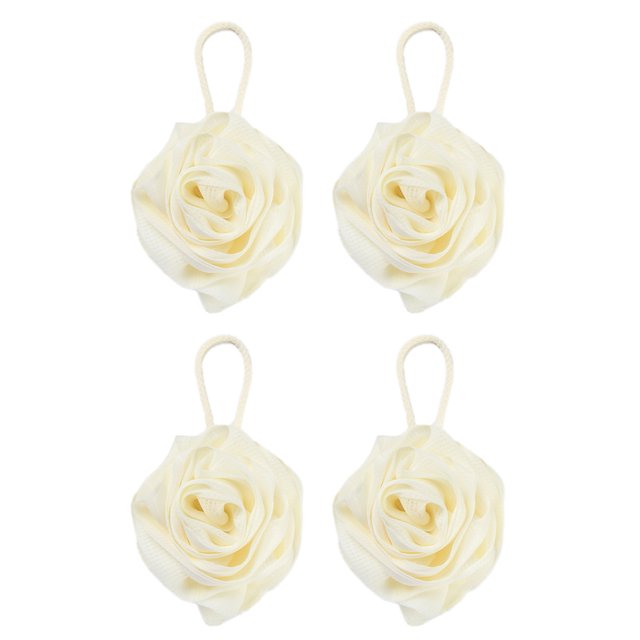 4 bolas de baño con forma de roseta. Hermosas bolas de baño con forma de flor de baño.