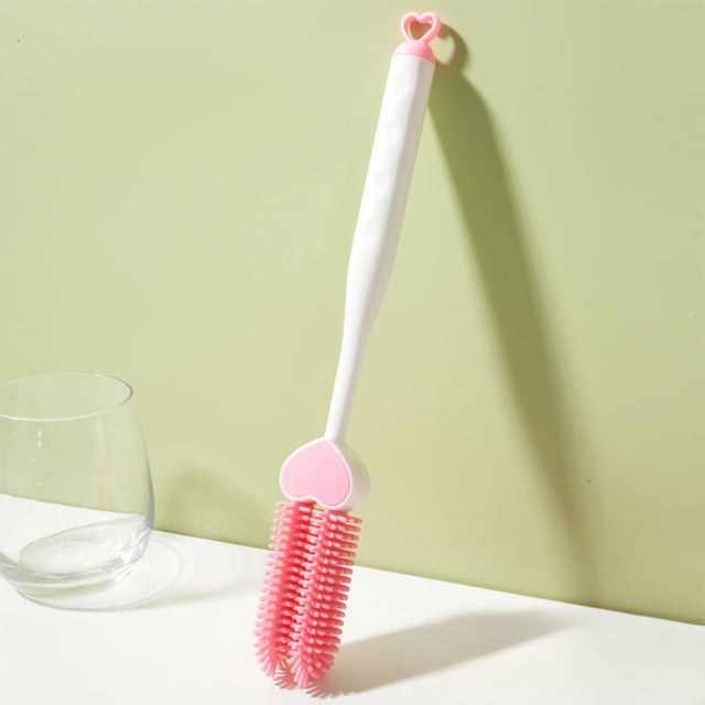 Cepillo Multifuncional para Tazas y Limpieza Del Hogar | Esponja Rosa de Plástico para Manchas de Té y Limpieza de Biberones | 29 X 4 X 4 Cm | Dcc250915003Pk