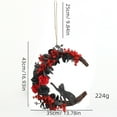 thumbnail image 3 of Couronne de Chat d'Halloween Gothique Porte d'Halloween avec Roses Couronne d'Halloween pour Porte d'Entrée Gothique Arrangement Floral Élégant Bienvenue des Fêtes, 3 of 7