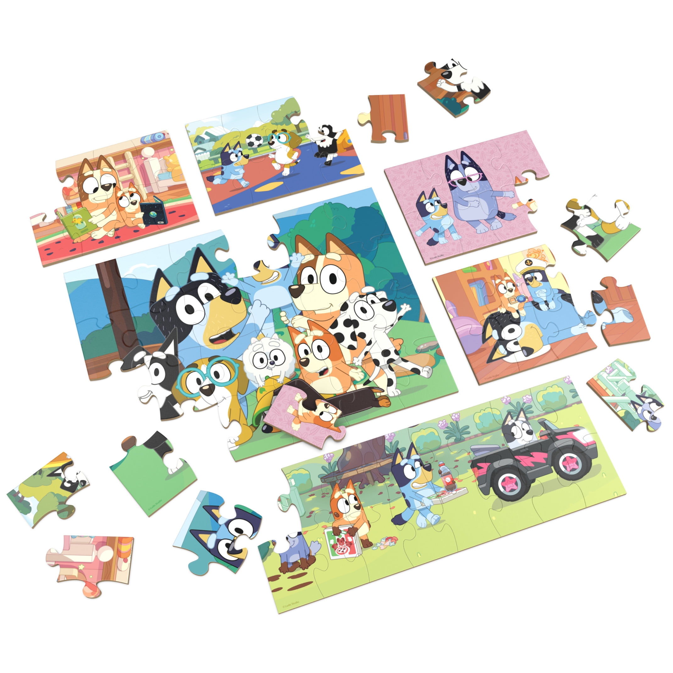 Spin Master Games, Bluey 6-Pack of Wooden Jigsaw Puzzles, for Ages