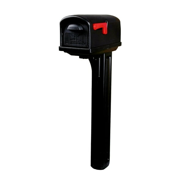 Rubbermaid Mailbox And Post Combo 49.88" X 10.13" X 20.75" Polyethylene Black