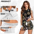 thumbnail image 5 of Yuyamidu Dragonfly Boho Floral Womens Golf Dresses with Built-in Shorts Athletic Dress Zip Up Tennis Dress for Women Size XS A-Line Workout Golf Dresses, 5 of 7