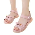 thumbnail image 3 of Cathalem Little Girls Sandals Toddler Girl Sandals Girls' Sandals - Comfort Sole Open Toe Dress Sandals for Little and Big Girls - Fancy Girls Glitter Princess Sandals (Pink,3.5), 3 of 8