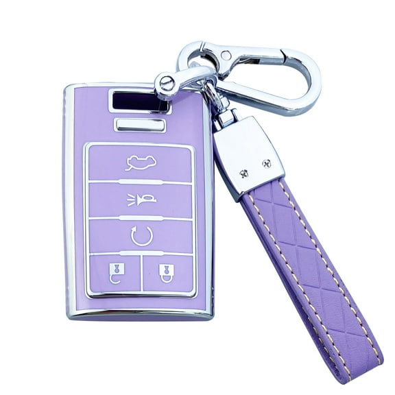 Yuebutor Key Fob Cover Case Compatible with Cadillac SRX ATS ELR XTS 2010-2015 Accessories Shell