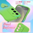 thumbnail image 2 of for Samsung Galaxy S24 Gradient Wavy Case with Wrist Strap Lanyard Cute Love Heart Curly Wave Frame Design Solid Color Soft Silicone Shockproof Cover for Girls Women, Green/Blue, 2 of 12