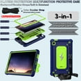 thumbnail image 4 of ELEHOLD For Samsung Galaxy Tab A9 Plus Case,Rugged Shockproof 3-Layer Kickstand Pencil Holder Protective Case with Shoulder Strap for Kids, School, Outdoor Travel,Navyblueolivine, 4 of 7